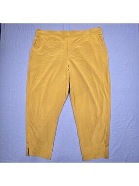 Athleta Womens Brooklyn Ankle Pants Size 22 Mustard Elastic Waist Stretch
